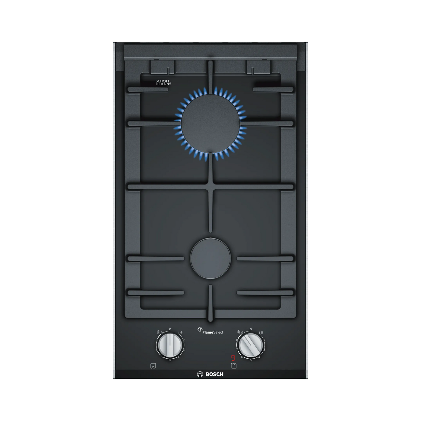 Bosch 60 cm Wall Mounted Chimney DWB68IJ60I + Bosch 30 cm 2 Burner Hob PRB3A6D70I + Bosch 4 Zones Induction Hob PIE651BB5I