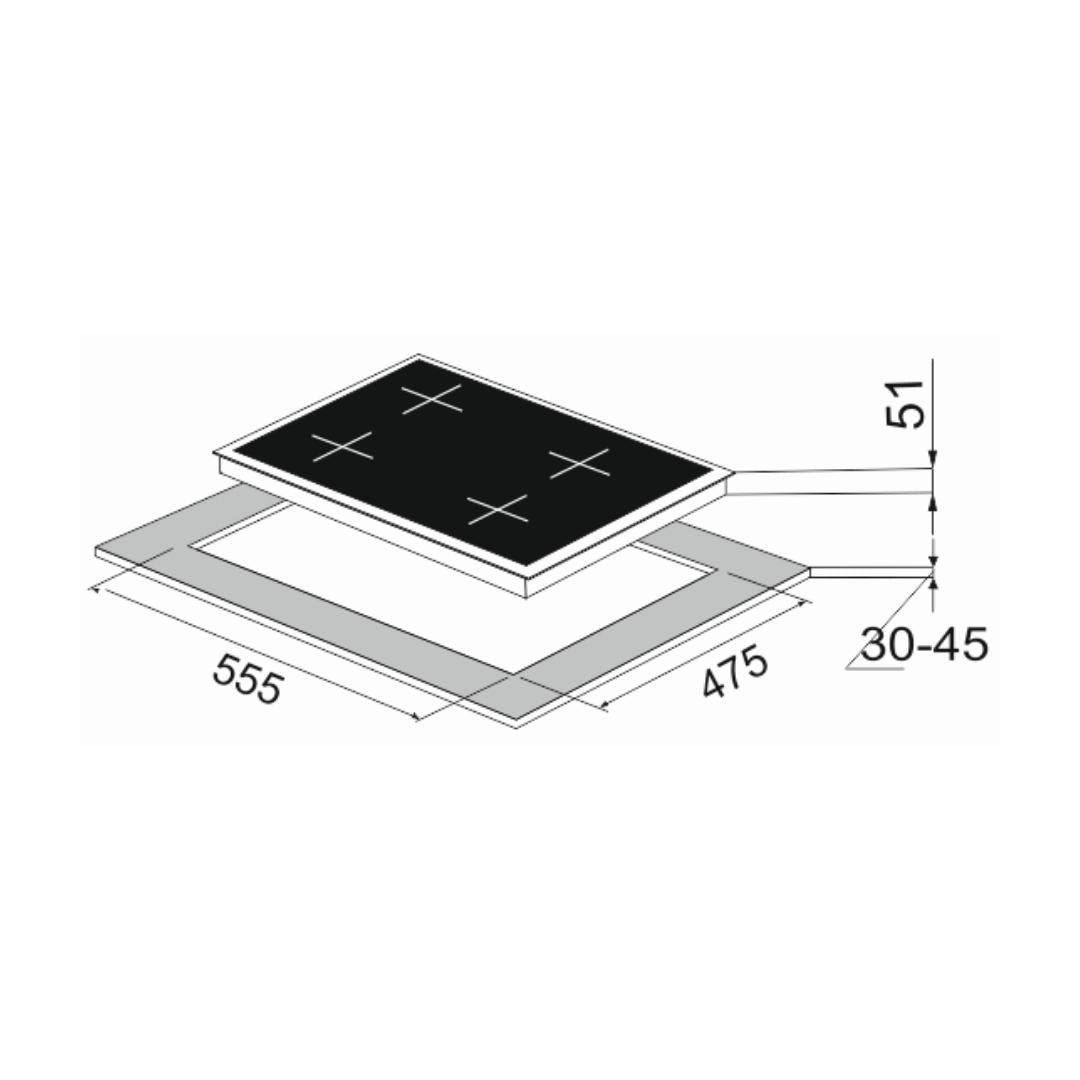 Carysil 60 cm 4 Burner Hob Brazzo Series BRAZZO 60 4