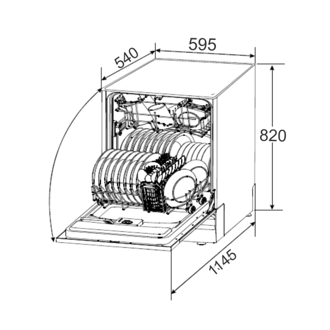 Carysil Semi Built in Dishwasher DW 02 with 12 Place Settings