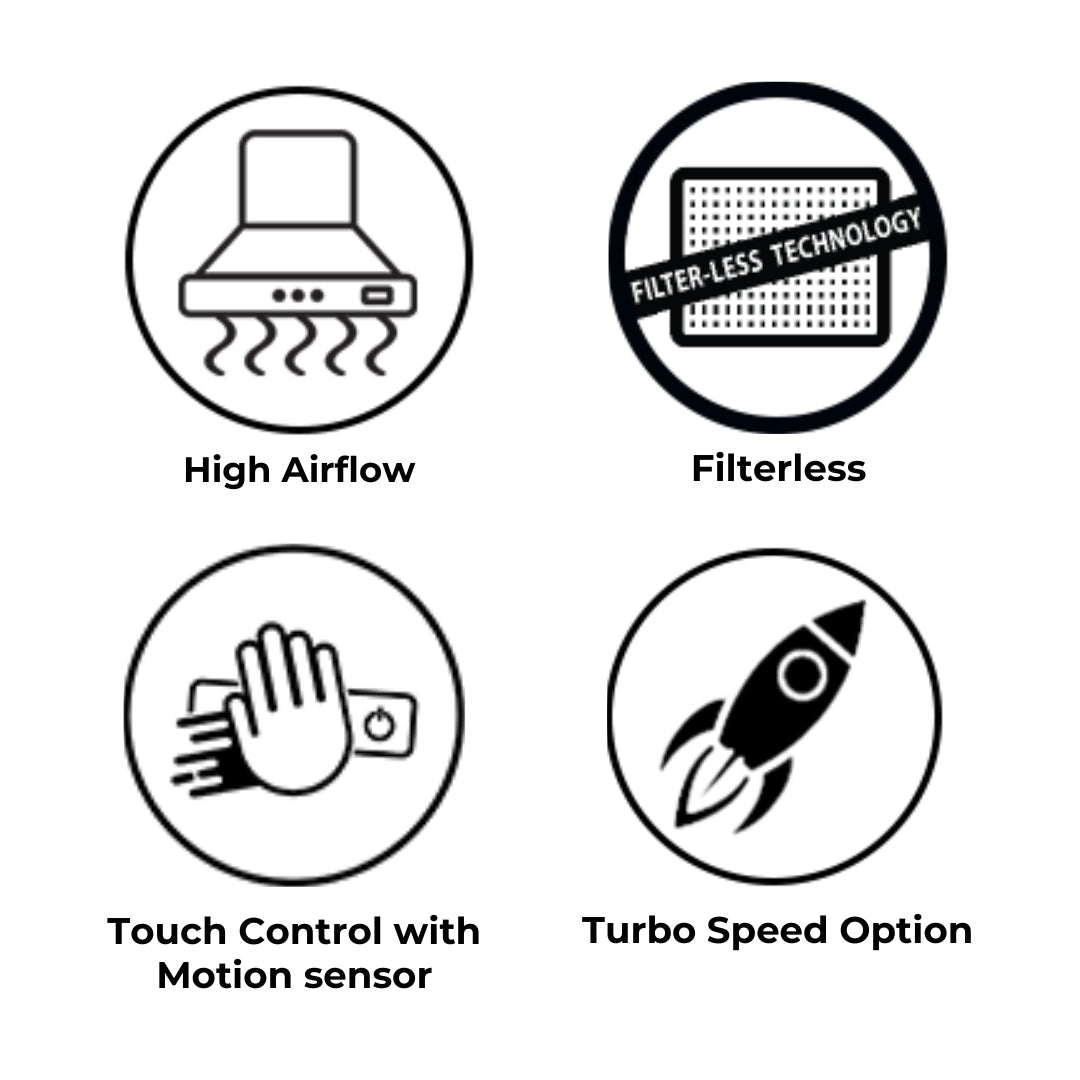 Hindware 60 cm Wall Mounted Chimney Auto Clean Hoods Series CATALINA 60 CM