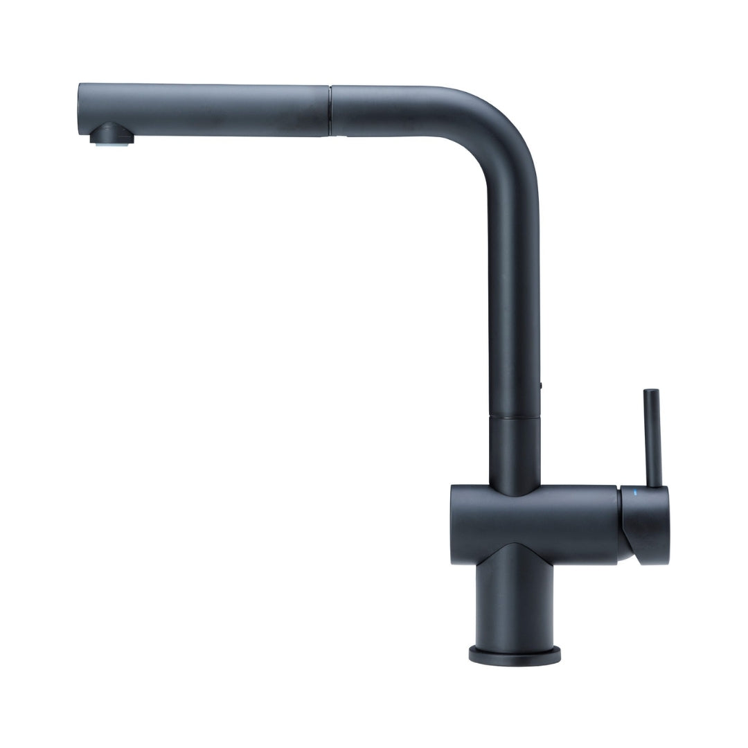 Reginox Table Mounted Pull-Out Kitchen Sink Mixer CEDAR with Extractable Hand Shower Spout in Black Finish