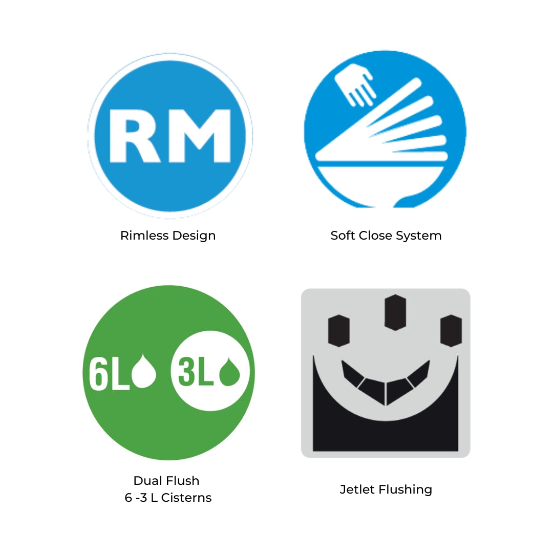 Parryware Wall Mounted White Closet WC Celico CELICO C8897 with P-Trap