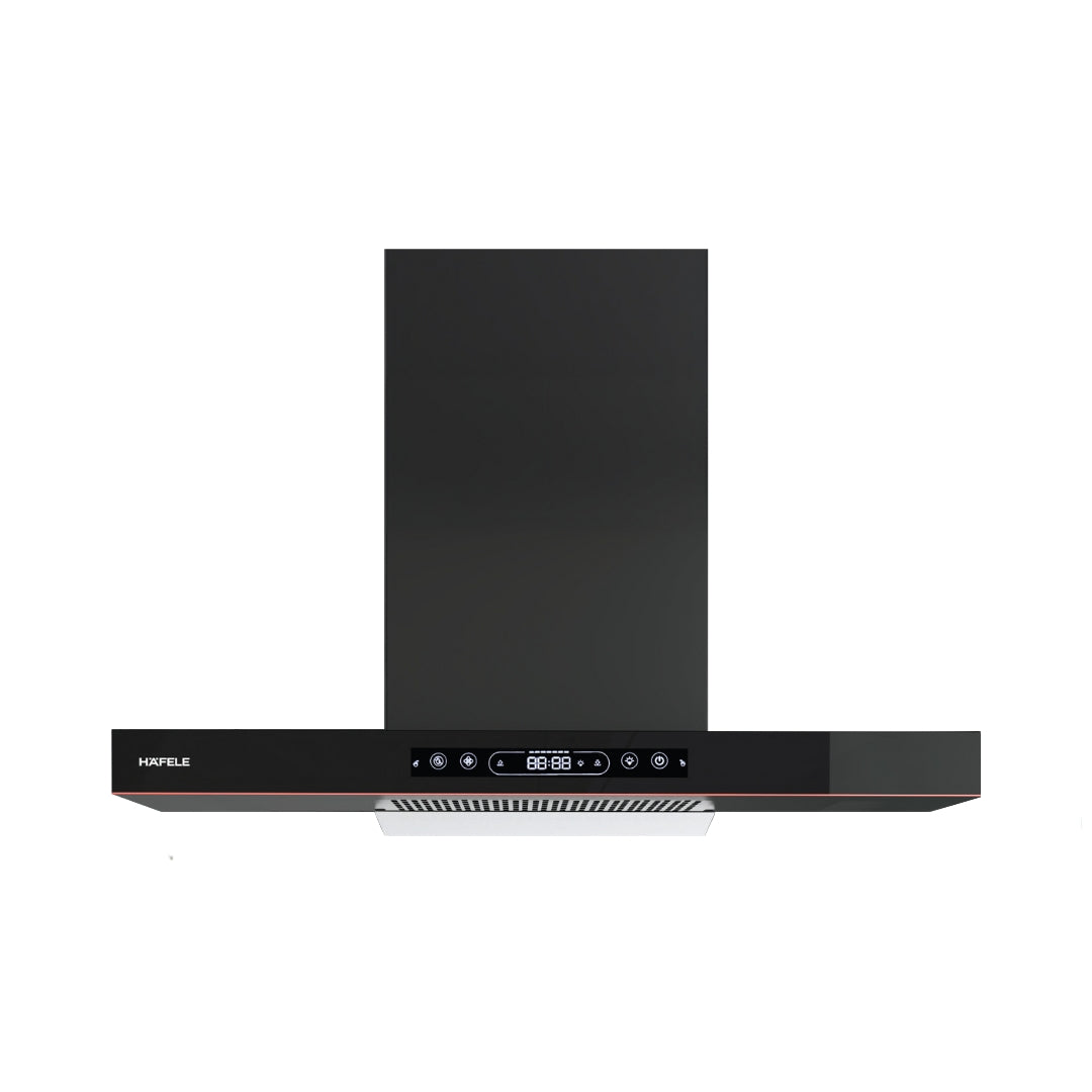 Hafele 90 cm Wall Mounted Chimney Essentia Series RENATA T-90 HOOD + Hafele 90 cm 4 Burner Hob Essentia Series VERENA 490
