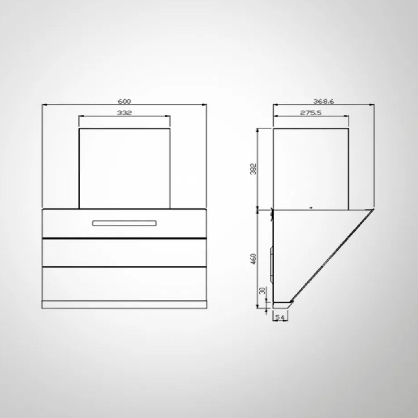 Kaff 60 cm Wall Mounted Chimney ALBURY SUPER 60 DC BLDC + Kaff 60 cm 4 Burner Hob Bellini F BLHF 604X