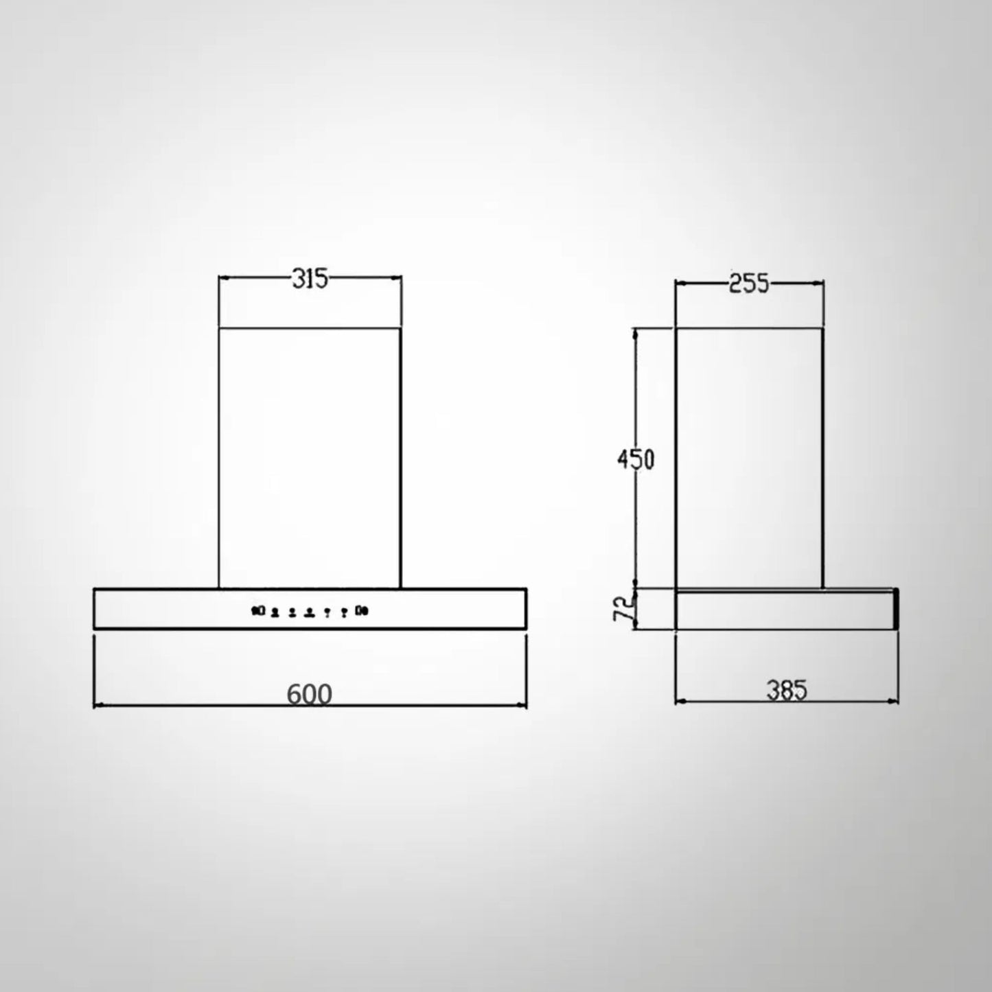 Kaff 60 cm Wall Mounted Chimney CASTO 60 - DC - BLDC + Kaff 60 cm 4 Burner Hob Preston PRS 654