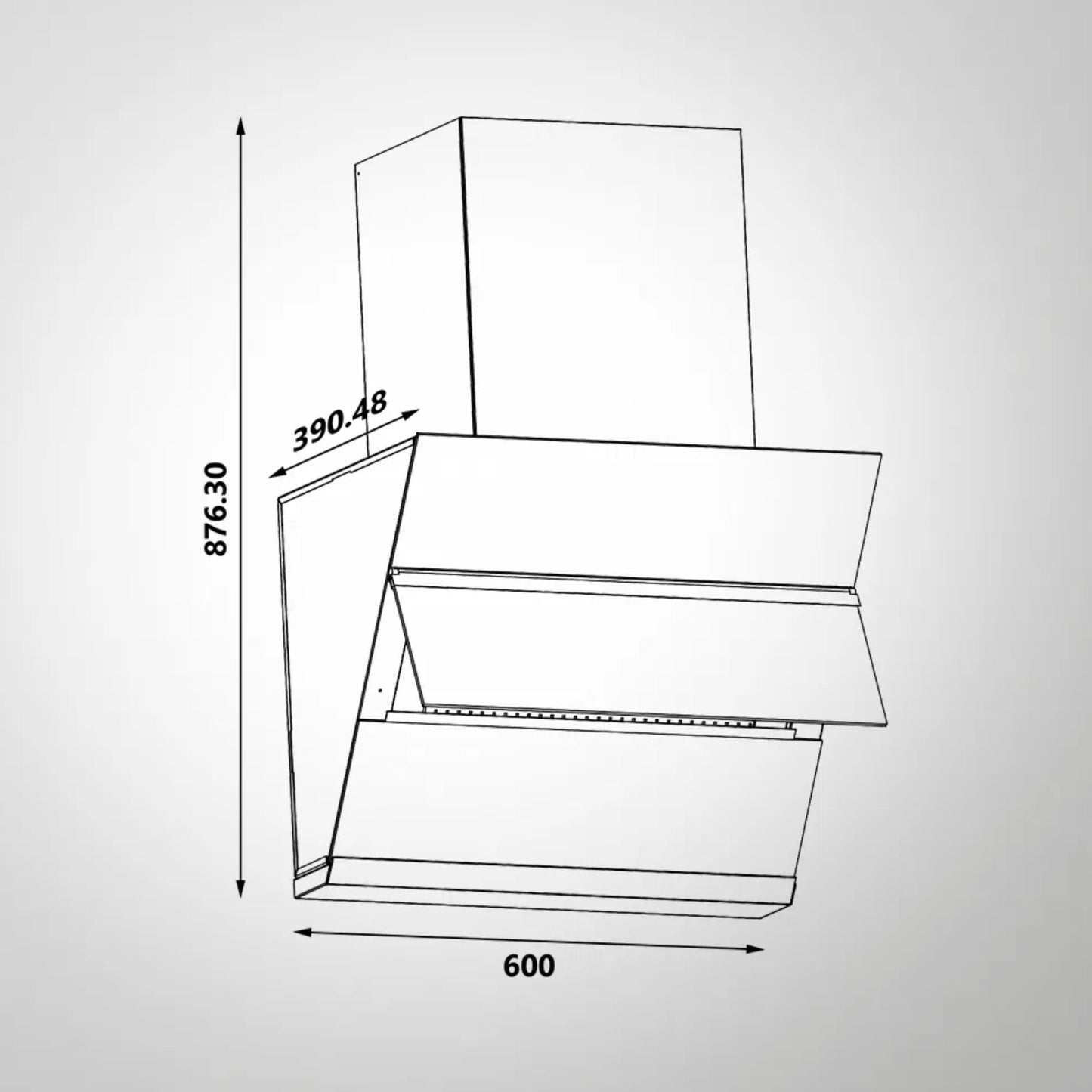 Kaff 60 cm Wall Mounted Chimney LYNN 60 DC BLDC + Kaff 60 cm 4 Burner Hob Infra INF 604