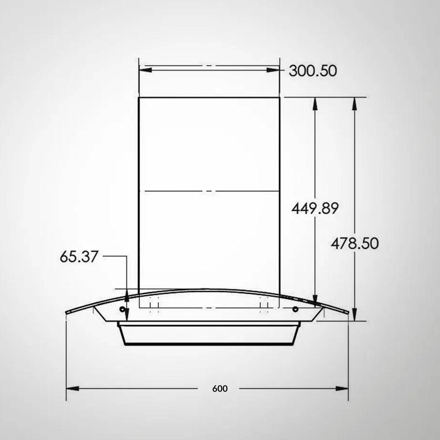 Kaff 60 cm Wall Mounted Chimney Filterless Series MAINZ DHC 60 + Kaff 60 cm 3 Burner Hob Crista CRH 603