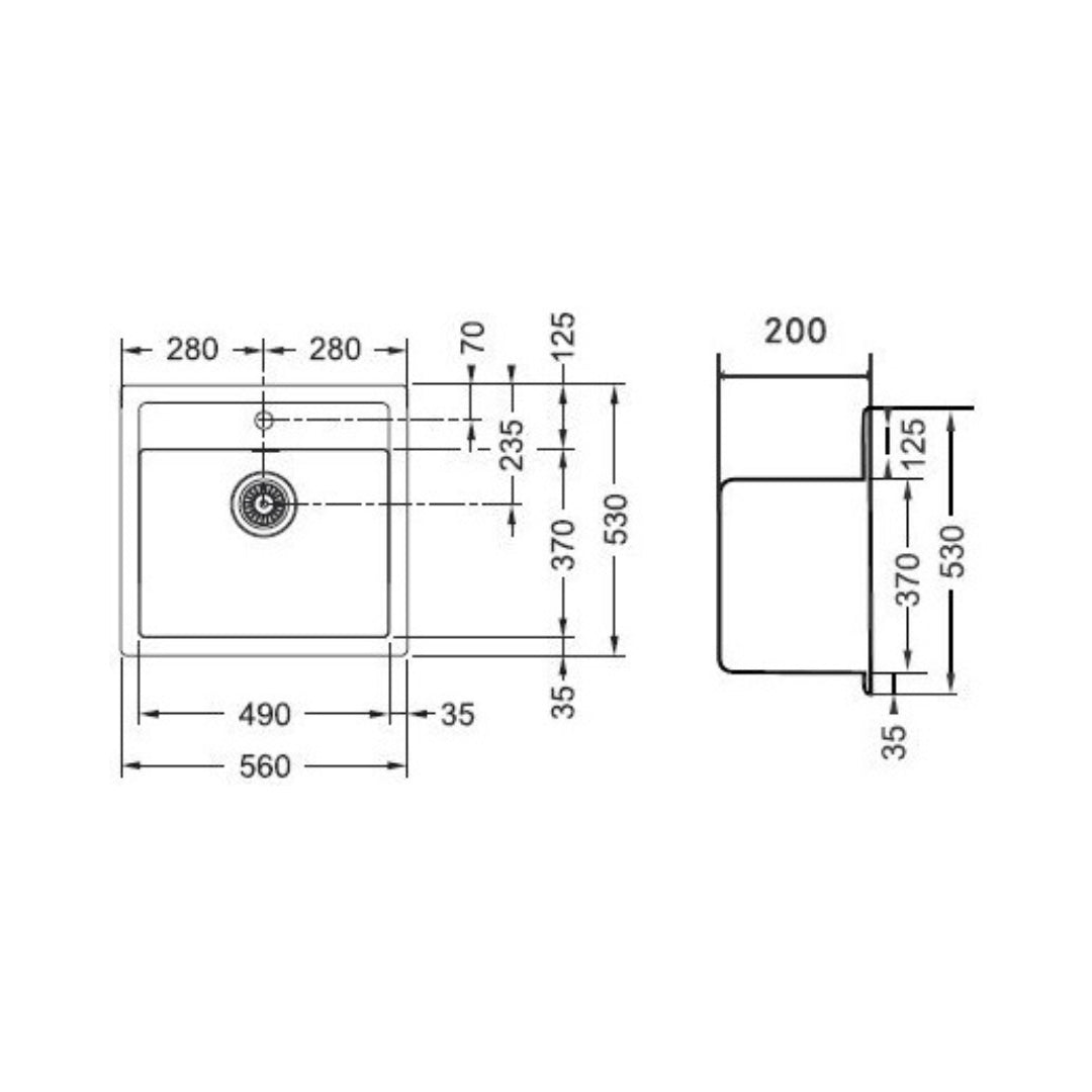 Franke Tectonite Sink Tectonite Series TECTONITE 610 ( 22 x 20 inches ) - Carbon Black