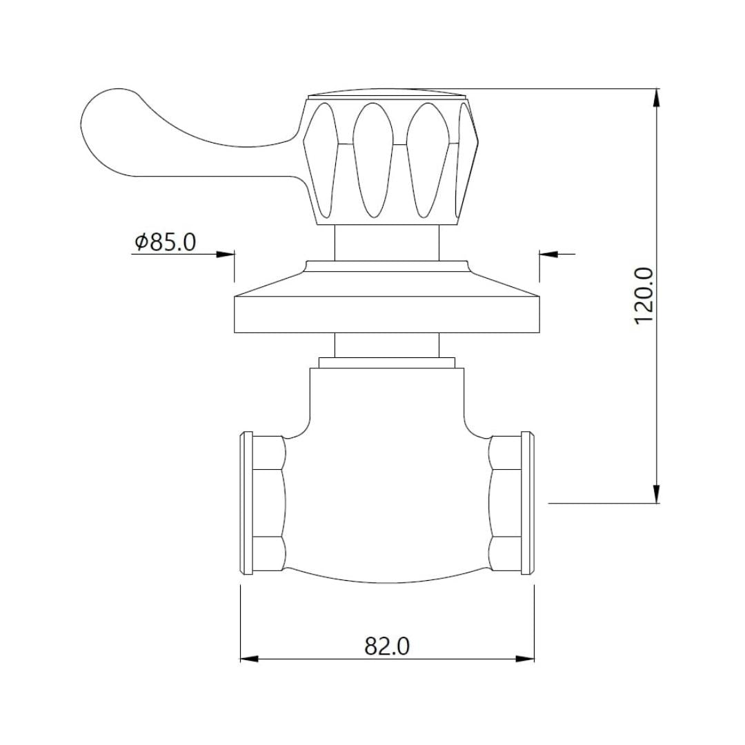 Jaquar WC Area Flush Tap Continental CON-CHR-1081A - Chrome