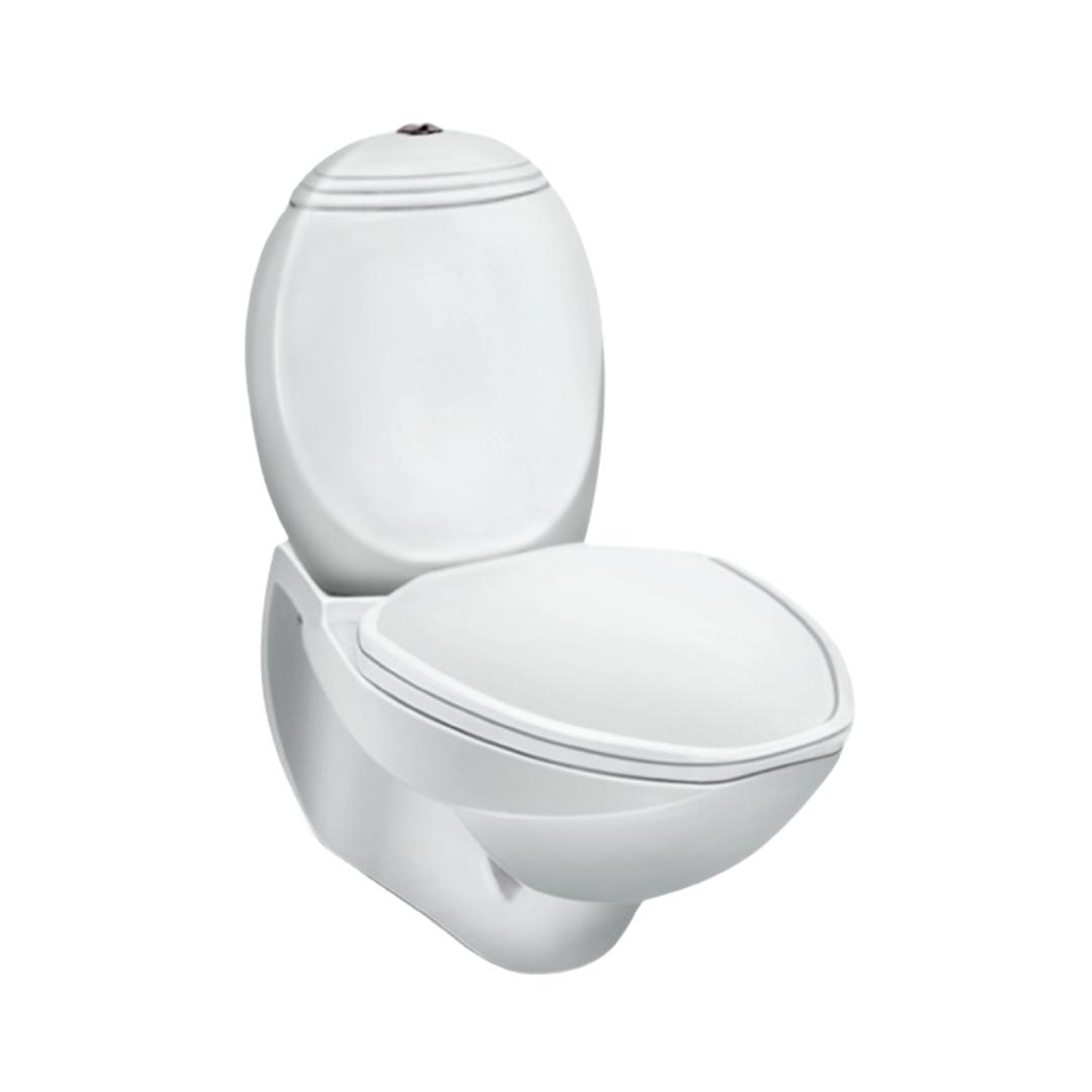 Hindware Extended Wall Mounted White 2 Piece WC Constellation 20028 WHITE with P-Trap