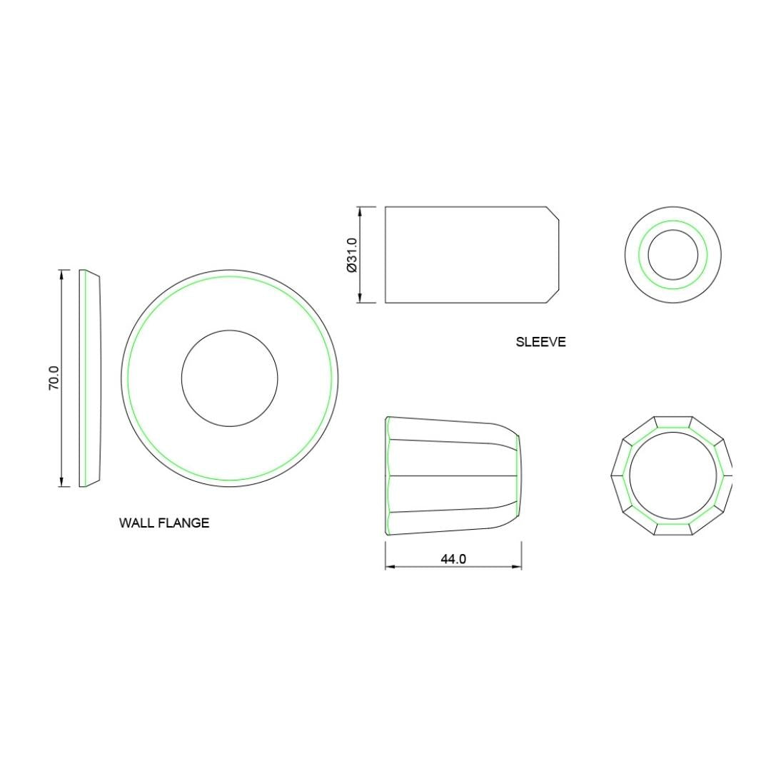 Jaquar WC Area Flush Tap Continental Prime COP-CHR-081KPM - Chrome