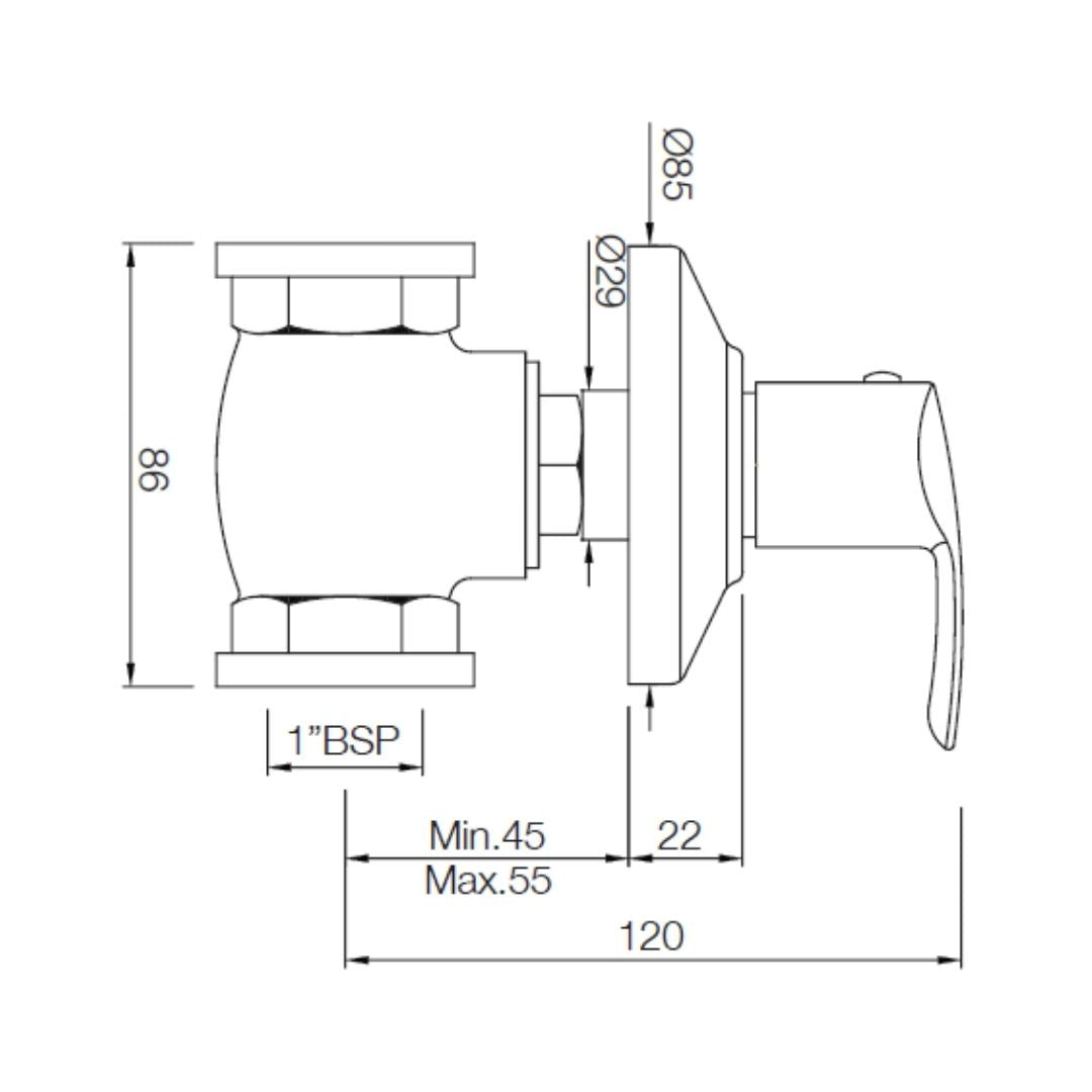 Essco WC Area Flush Tap Cosmo COS-CHR-103081 - Chrome