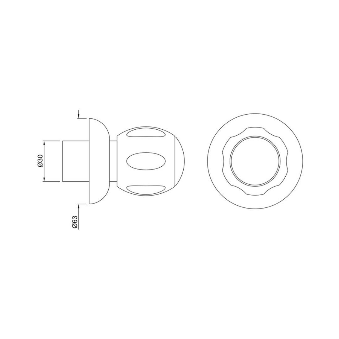 Jaquar Basin Area Stop Valve Clarion CQT-CHR-23069K - Chrome