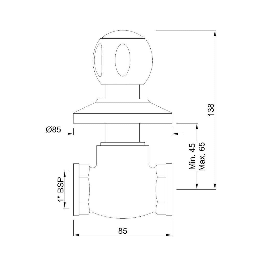 Jaquar WC Area Flush Tap Clarion CQT-CHR-24081 - Chrome