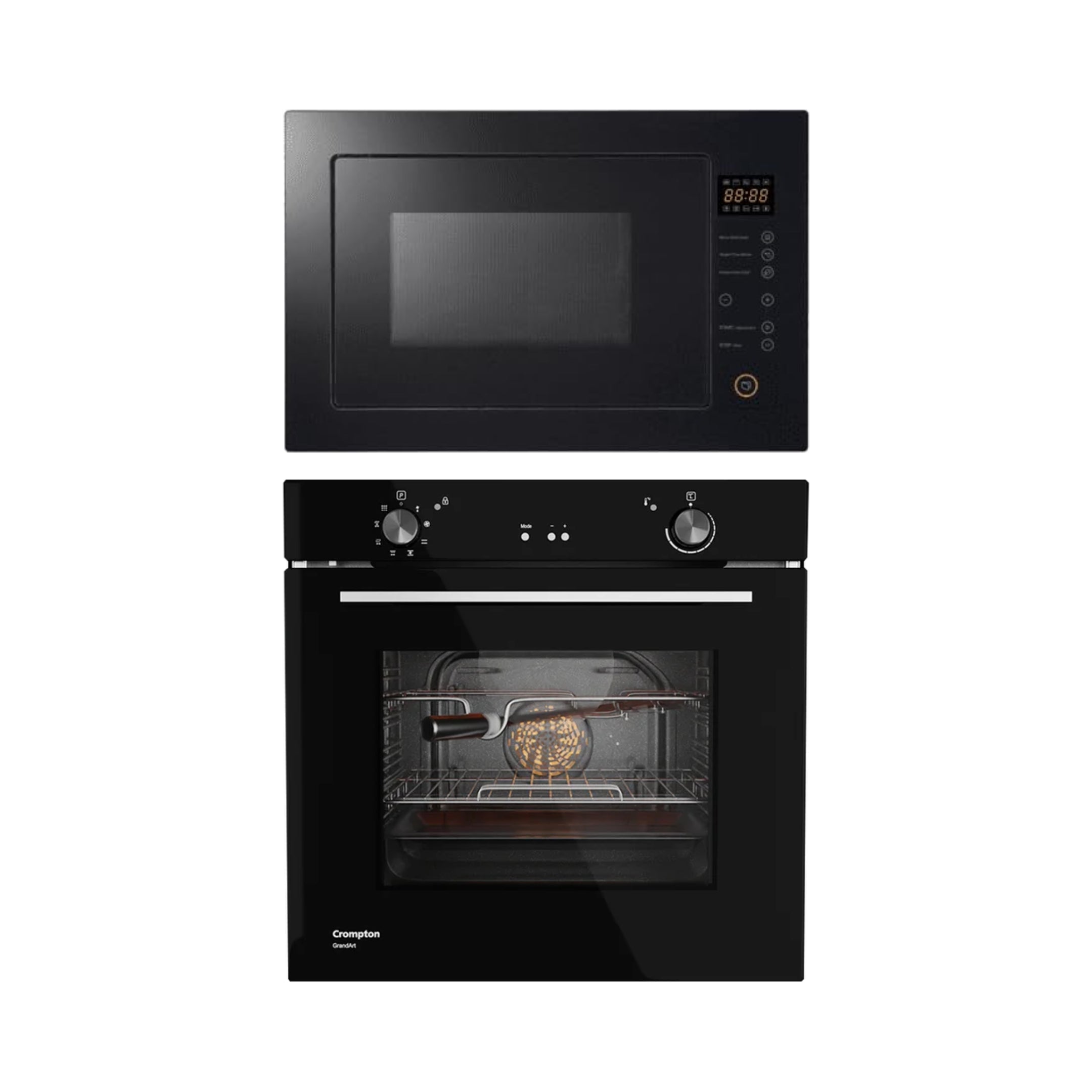 Crompton Built In Oven BIO-GAPYR78L-MBL + Crompton Built-In Convection Microwave GrandArt Series MWO-GACON25L-MBL