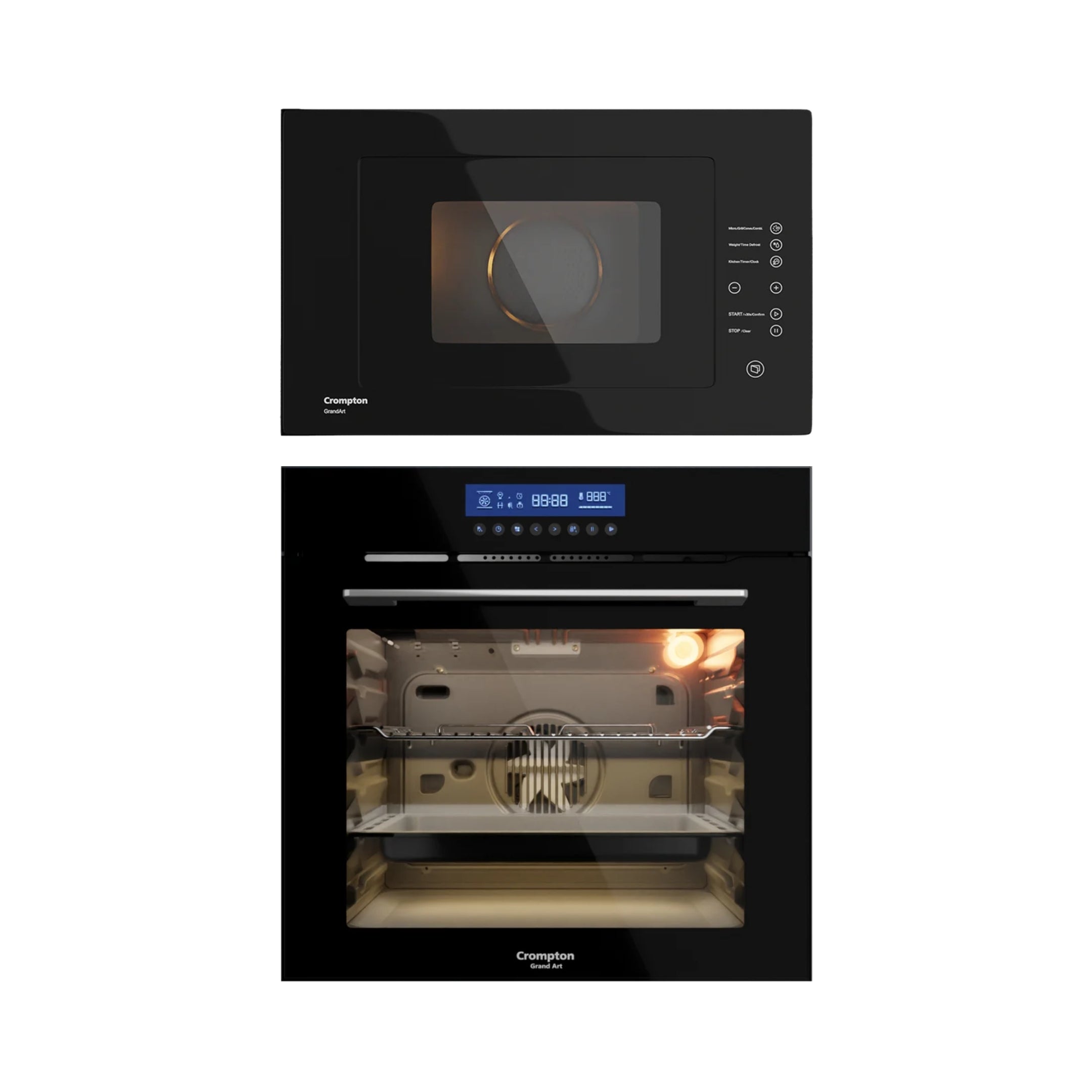 Crompton Built In Oven GrandArt BIO-GAPYRPRO-78L + Crompton Built-In Convection Microwave GrandArt Series MWO-GACON25L-MBL