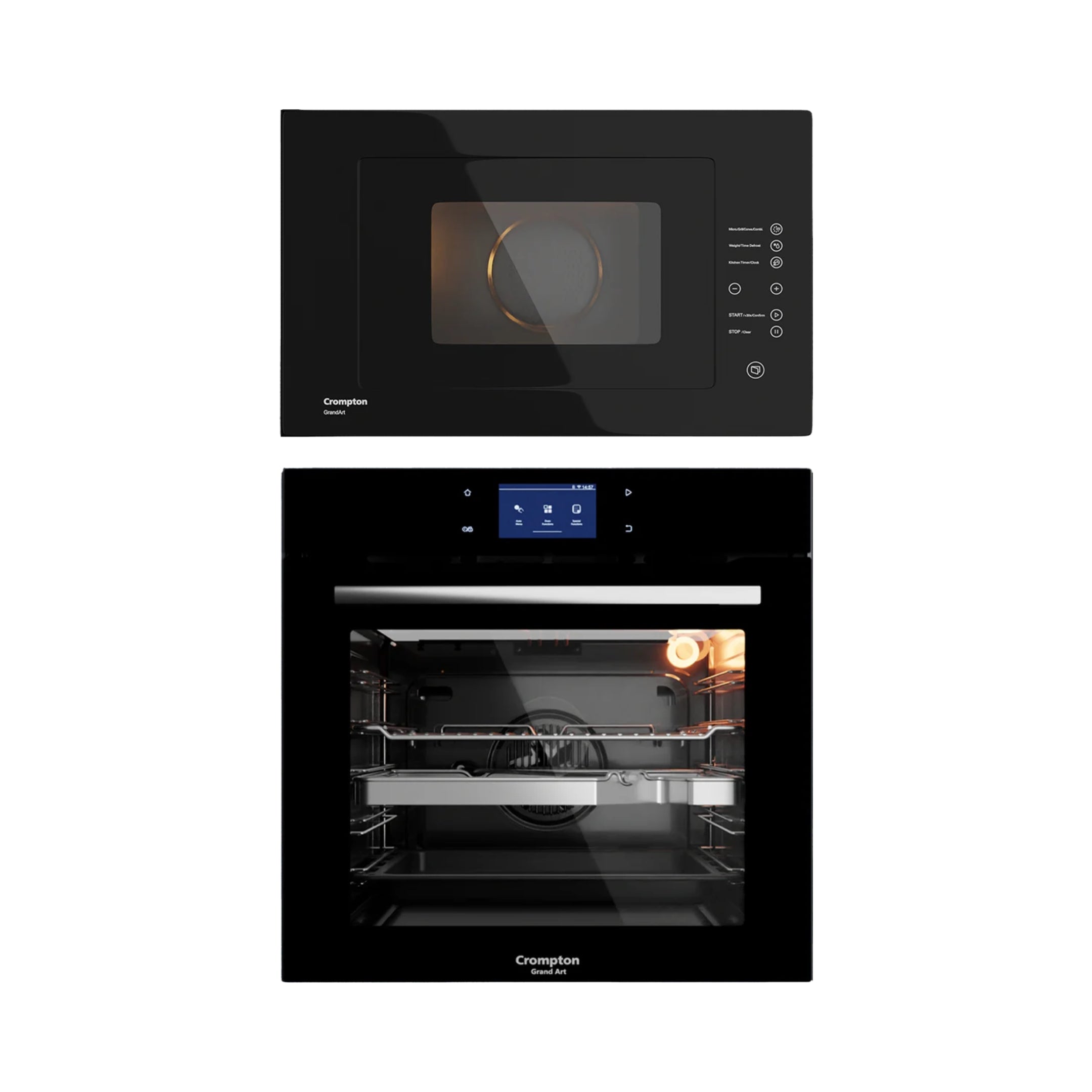 Crompton Built In Oven GrandArt BIO-GATFTPRO-78L + Crompton Built-In Convection Microwave GrandArt Series MWO-GACON25L-MBL