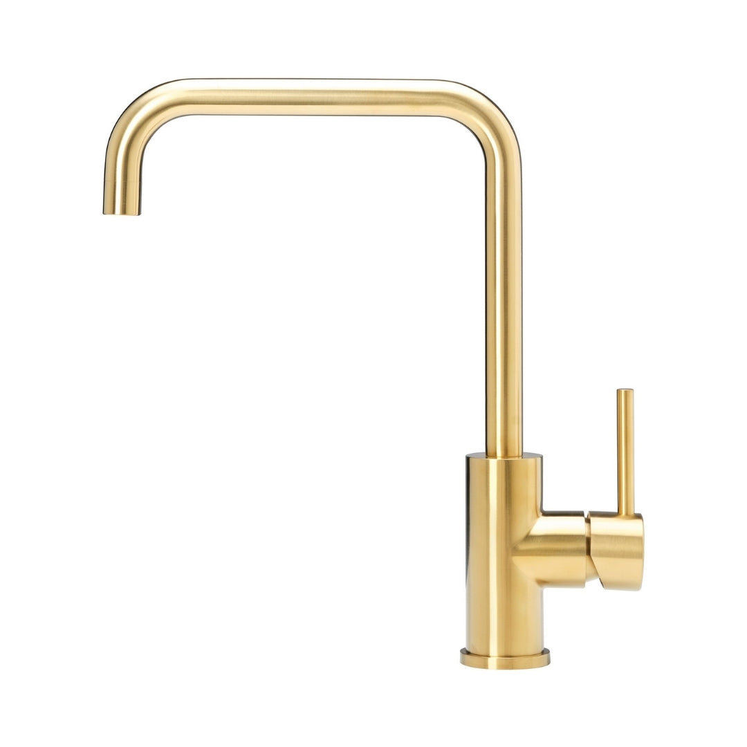 Reginox Table Mounted Regular Kitchen Sink Mixer PVD CRYSTAL with Extractable Hand Shower Spout in Gold Finish