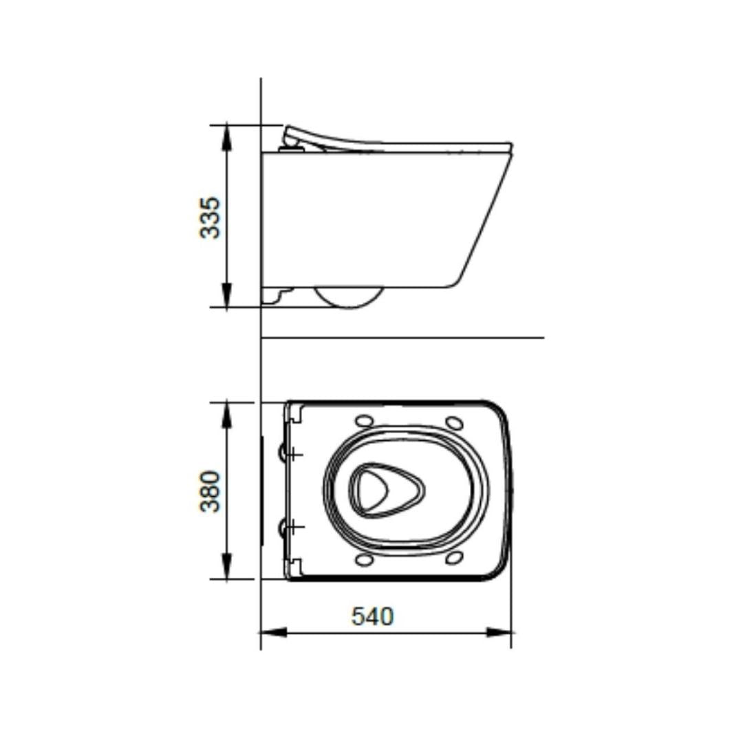 Toto Wall Hung White Closet WC Sp Wall Hung Toilet CW532RMUNW1 with P-Trap