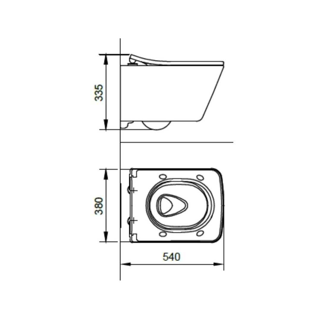 Toto Wall Hung White Closet WC Rp Wall Hung Toilet CW552RMUNW1 with P-Trap