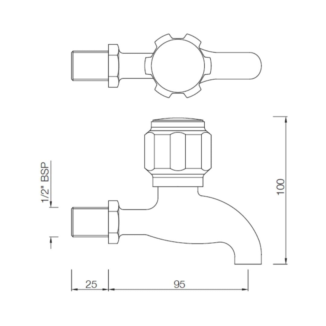 Essco WC Area Bib Tap Delux DLX-CHR-511KN - Chrome