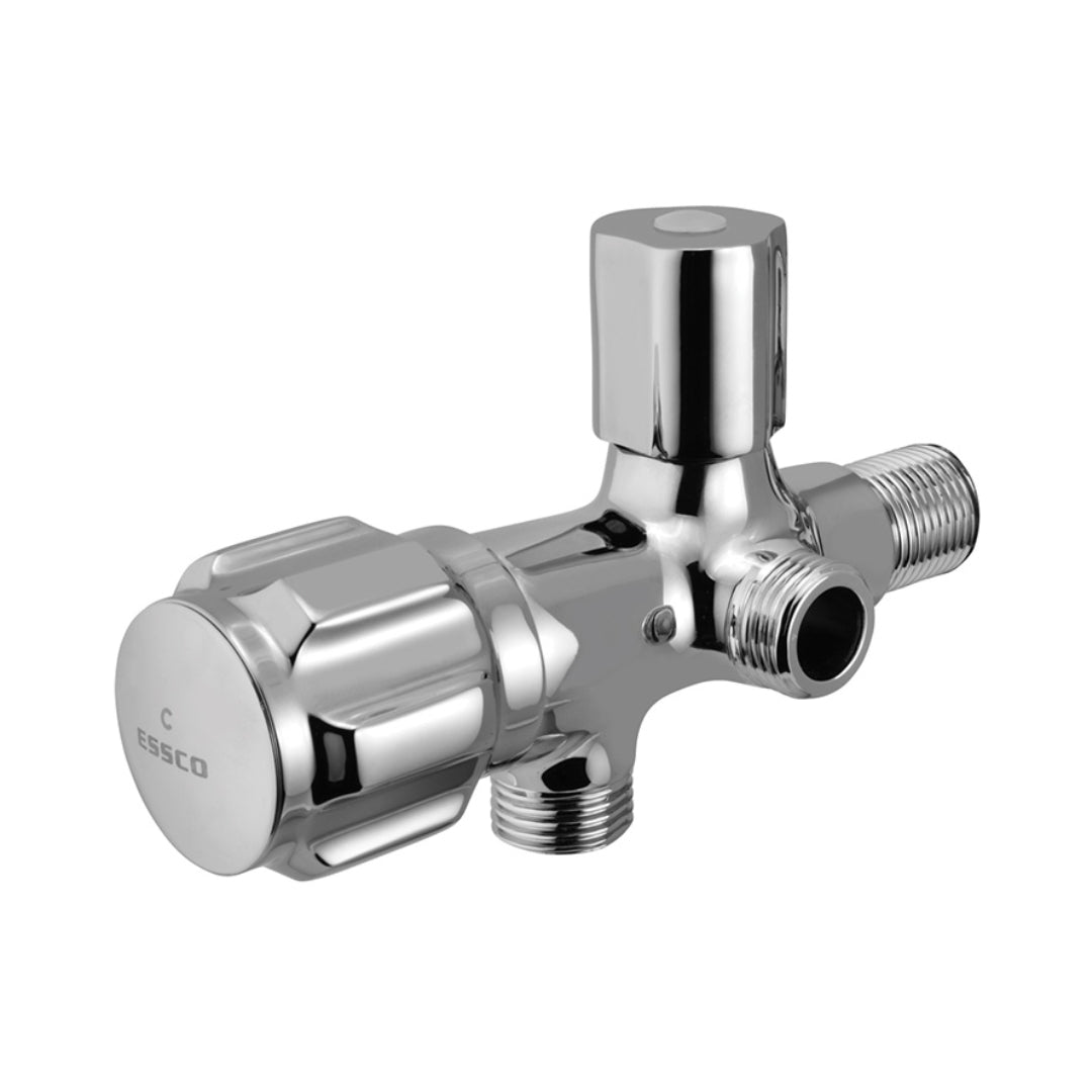 Essco Basin Area 2 Way Angle Valve Delux DLX-CHR-526AKN - Chrome