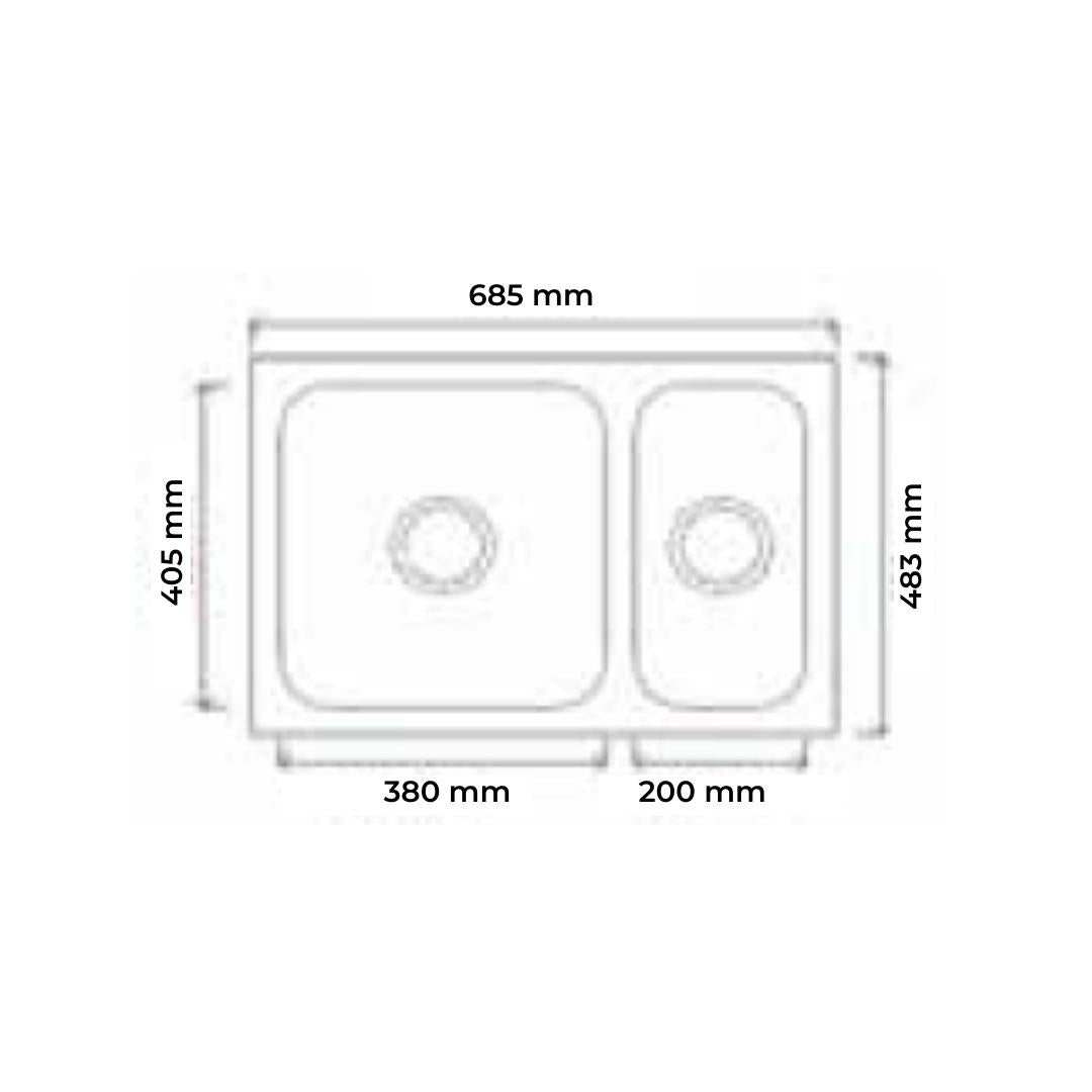 Futura Stainless Steel Sink Dura Series DURA VEG BOWL 27 X 19 ( 27 x 19 inches ) - Satin