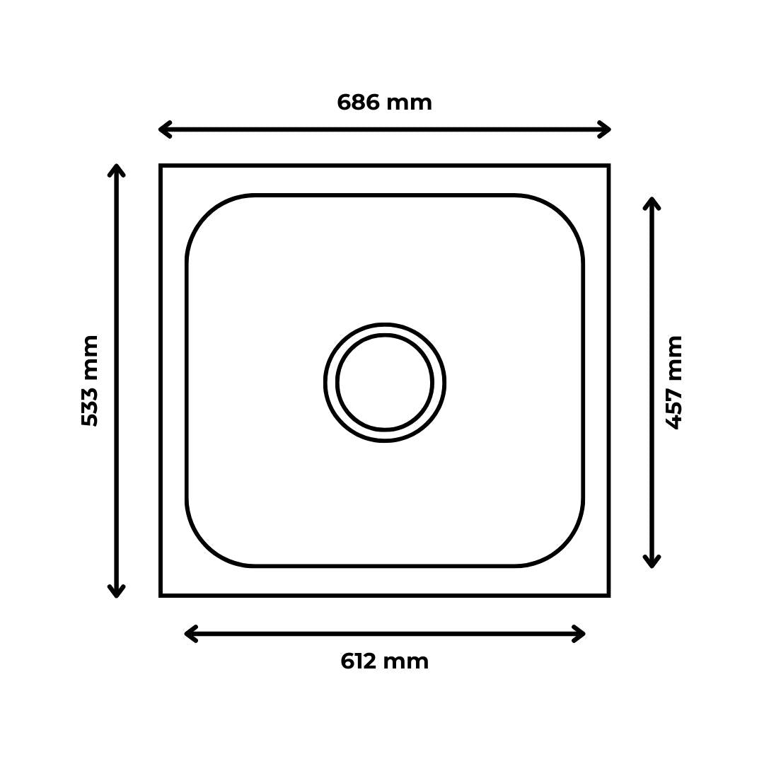 Futura Stainless Steel Sink Dura Series DURA SINGLE BOWL 27 X 21 ( 27 x 21 inches ) - Satin