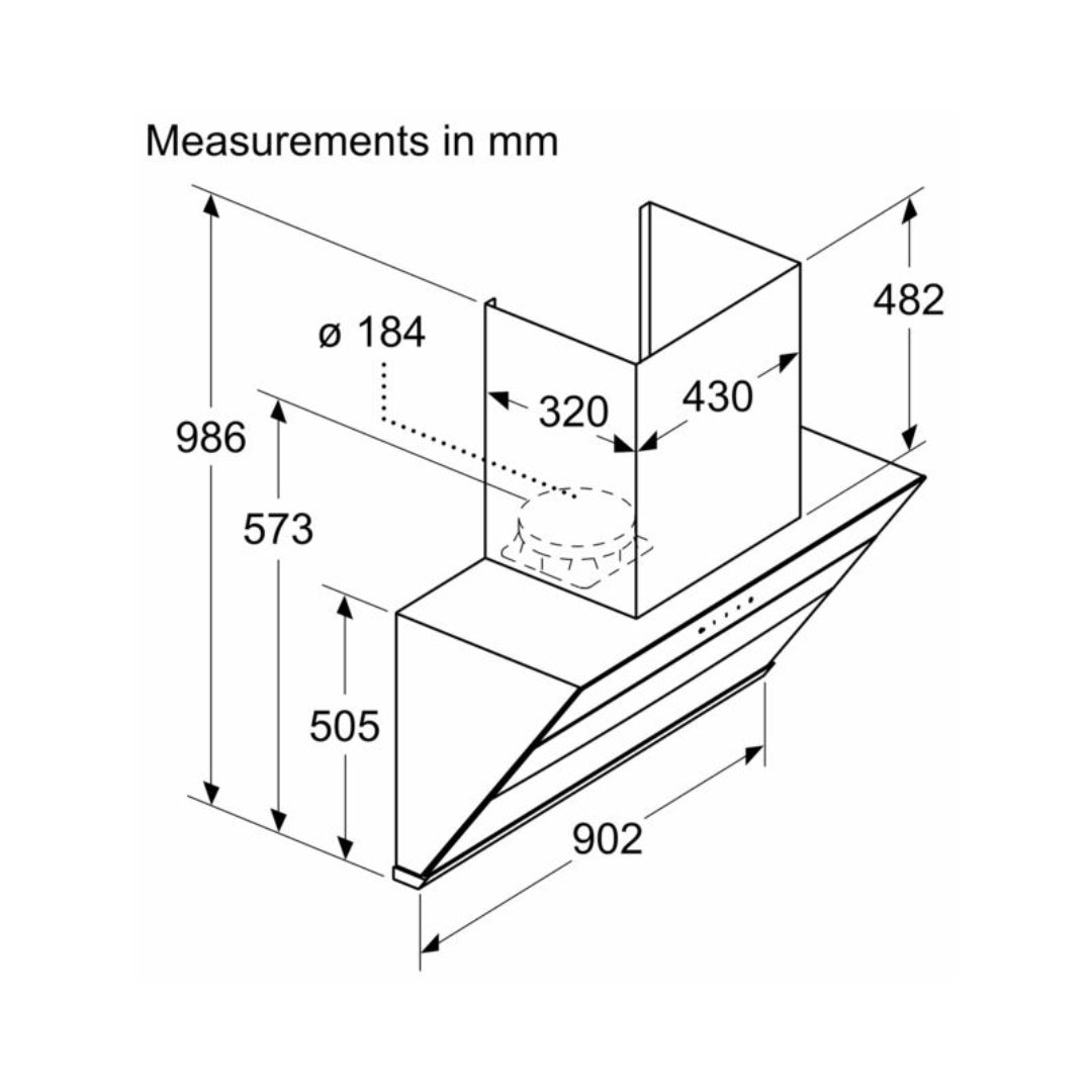 Bosch 90 cm Wall Mounted Chimney Self Clean Series DWKA98H60I