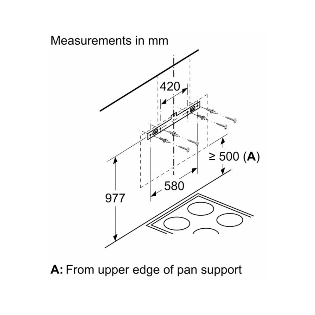 Bosch 90 cm Wall Mounted Chimney Self Clean Series DWKA98H60I