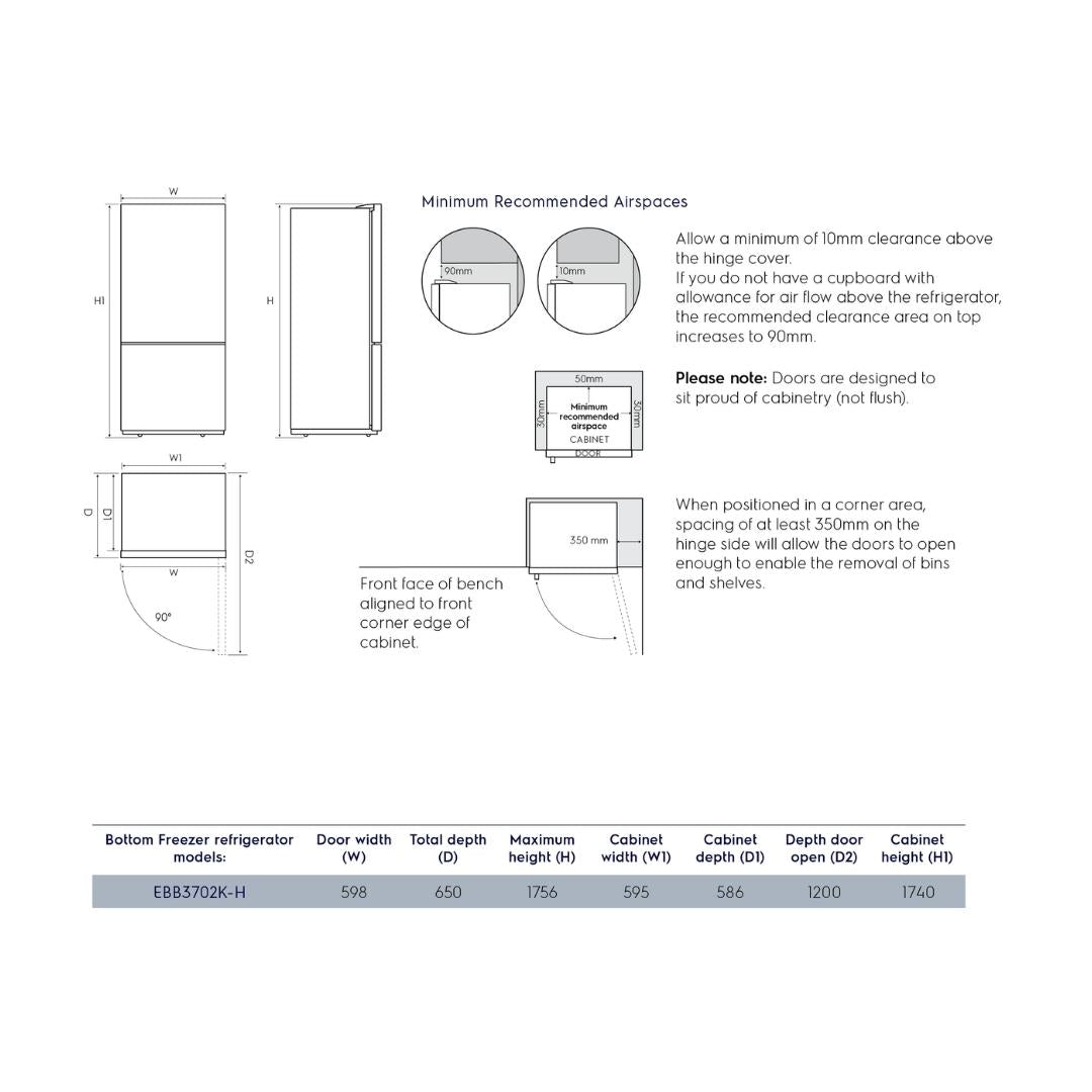 Electrolux Free Standing Double Door Refrigerator 360 Ltrs UltimateTaste 300 EBB3702KHXIN