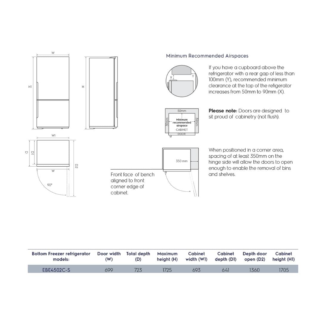 Electrolux Free Standing Double Door Refrigerator 453 Ltrs UltimateTaste 500 EBE4502CS