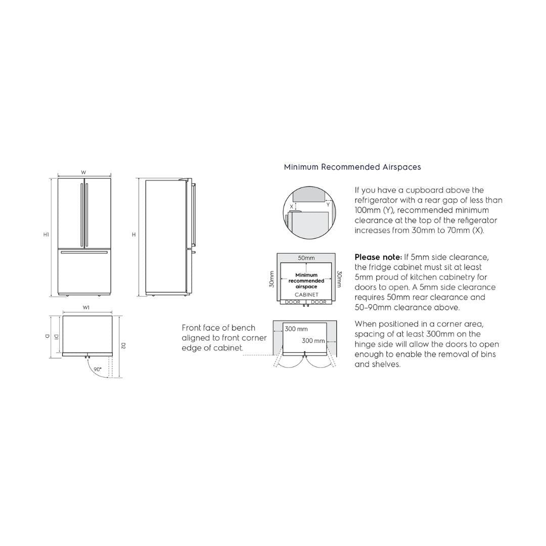 Electrolux Free Standing French Door Refrigerator 524 Ltrs UltimateTaste 700 EHE5224CA