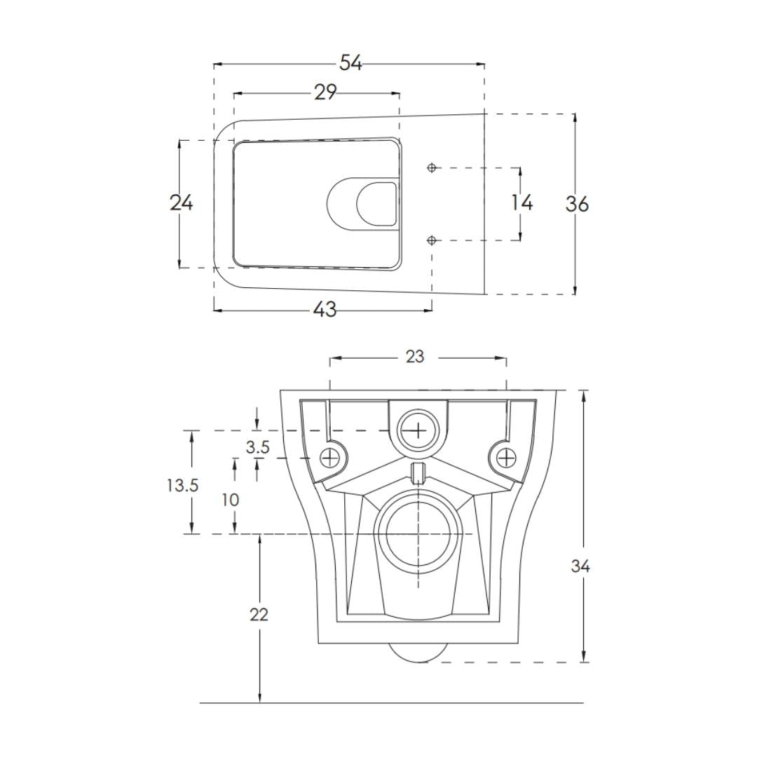 Hindware Wall Mounted White Closet WC Element 92541 WHITE with P-Trap