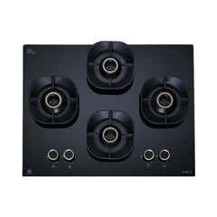 Elica 60 cm 4 Burner Hob Crown Lotus Series CROWN FLEXI 460 LOTUS IND HD BRASS