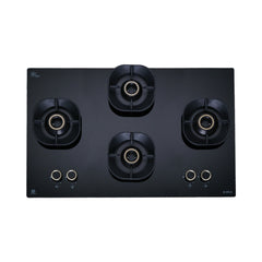 Elica 90 cm 4 Burner Hob Crown Lotus Series CROWN FLEXI 491 LOTUS IND HD BRASS