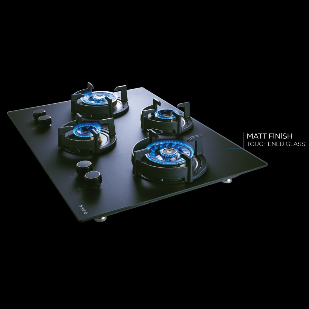 Elica 60 cm Wall Mounted Chimney Ismart Series ISMART SPOT FL HAC 60 LTW NERO + Elica 70 cm 4 Burner Hob Matt Flexi DFS Series MATT FLEXI DFS HE FB 4B 70 DX