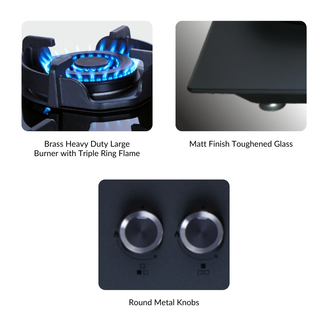 Elica 90 cm Wall Mounted Chimney EFL 3V 901 HAC LTW MS NERO + Elica 90 cm 4 Burner Hob Hexa IND Lotus MATT FLEXI HEXA 491 LOTUS IND HD BRASS
