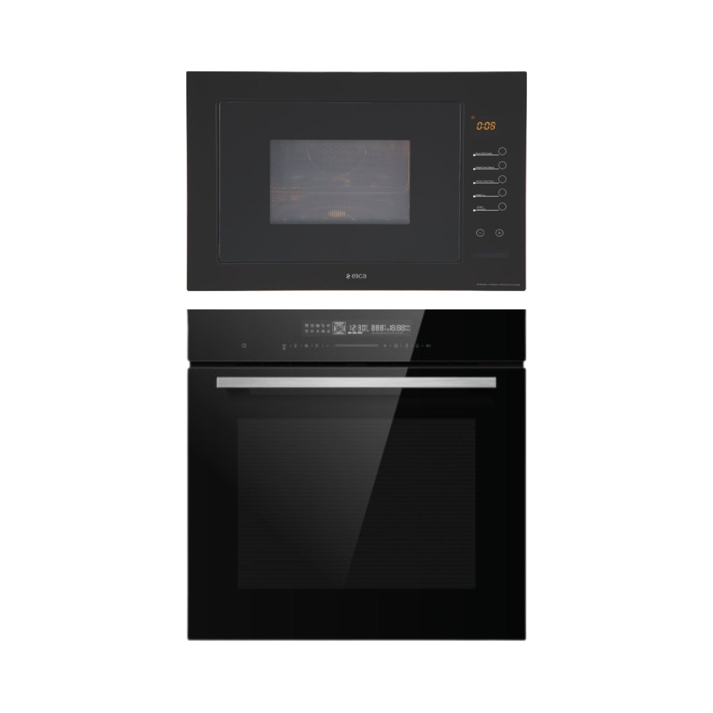 Elica Built In Oven EPBI INOX NERO 962 MMF + Elica Built-In Microwave EPBI MWO G25 INOX NERO