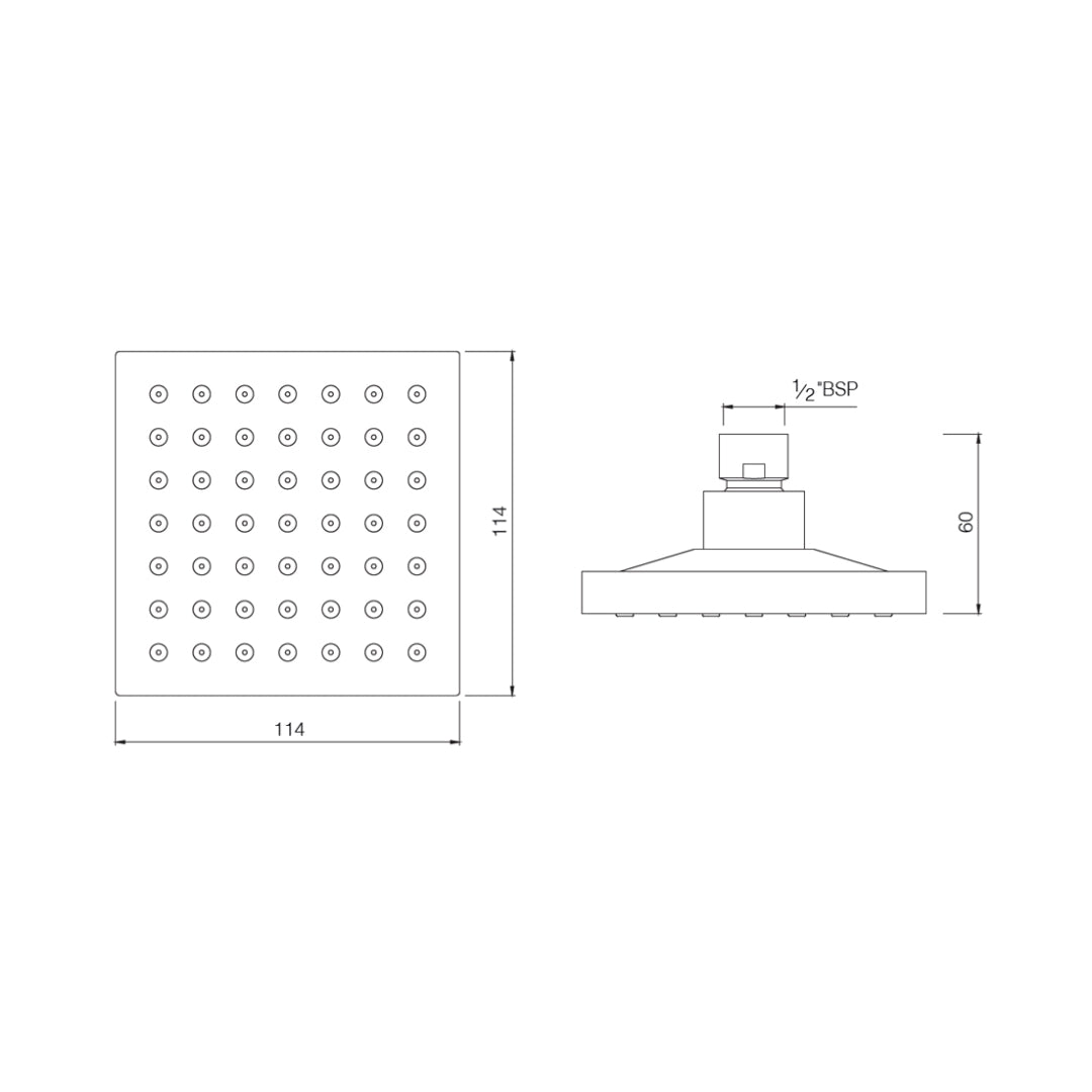 Essco Single Flow Overhead Shower EOS-442 - Chrome