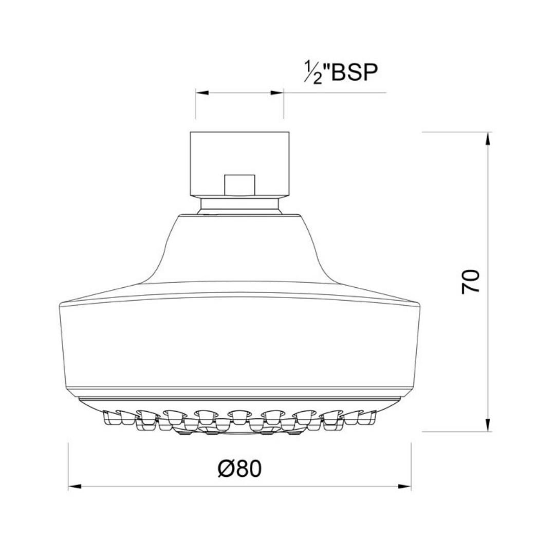 Essco Single Flow Overhead Shower EOS-CHR-1985 - Chrome