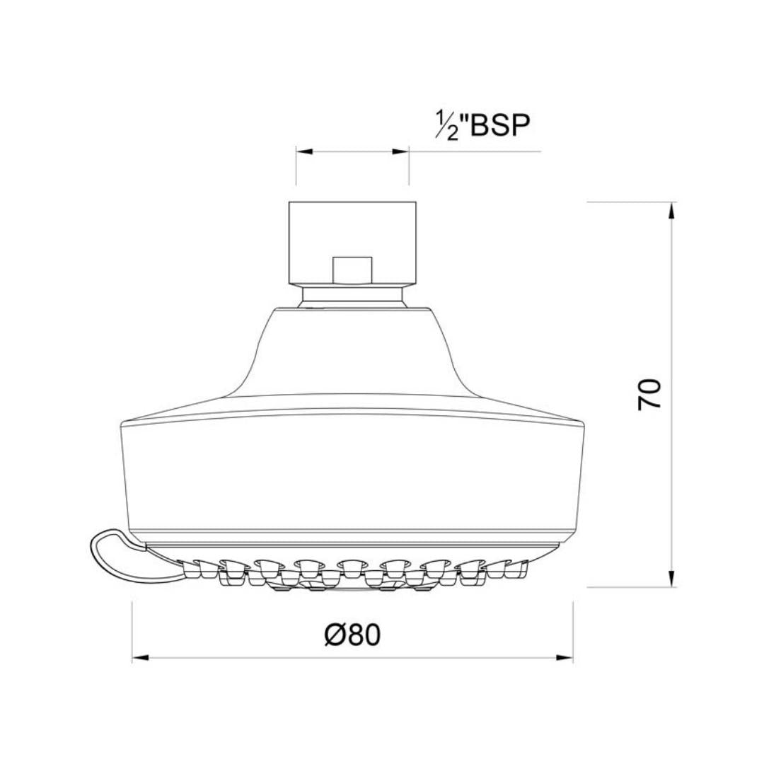 Essco Multi Flow Overhead Shower EOS-CHR-1995 - Chrome