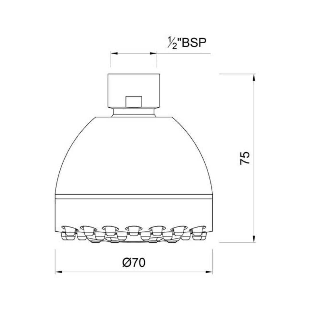 Essco Single Flow Overhead Shower EOS-CHR-491 - Chrome