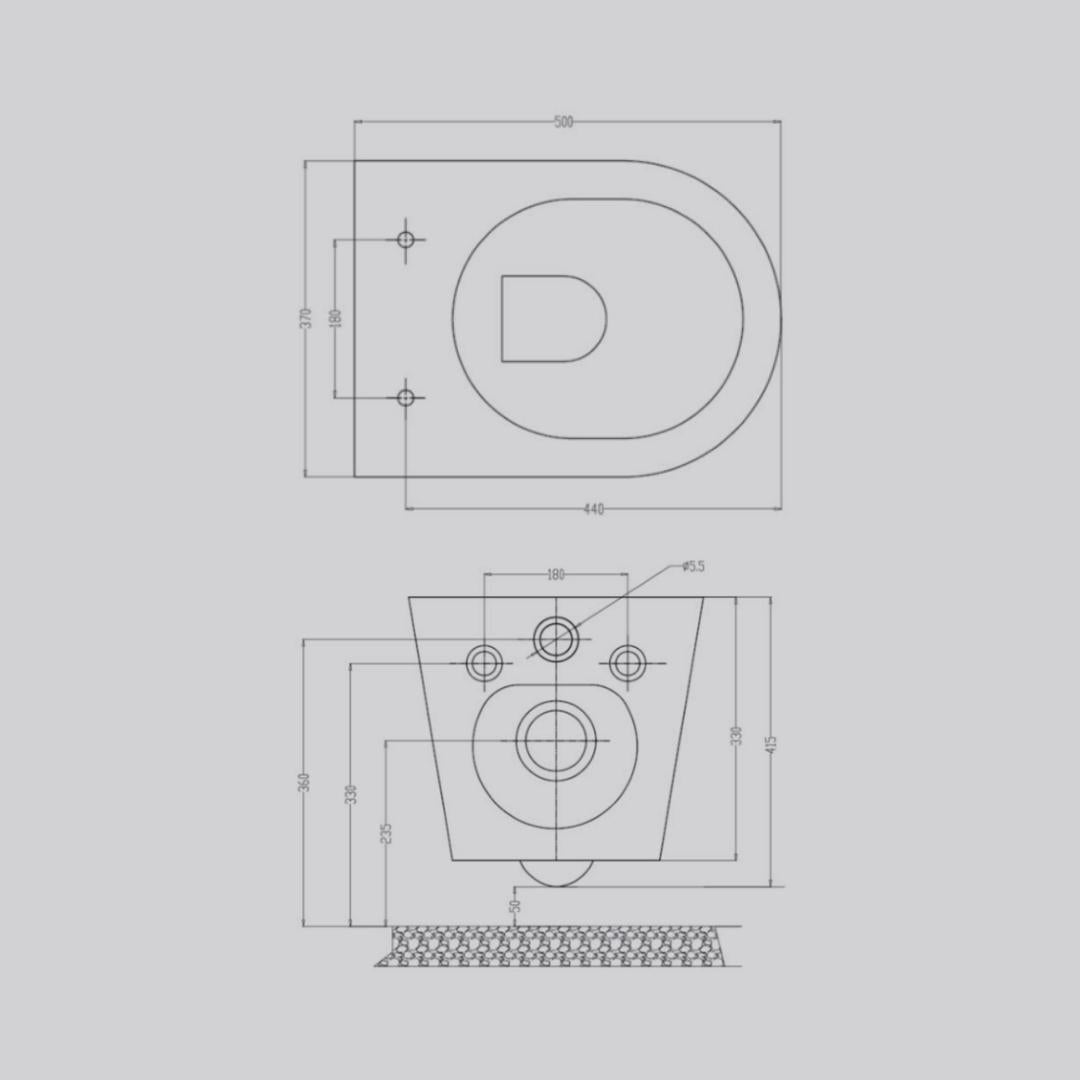 Hindware Wall Mounted White Closet WC Essence Neo 92559 WHITE with P-Trap