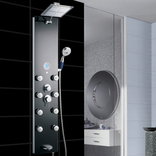 Colston 4 Way Shower Panel Estreno - Black Glass
