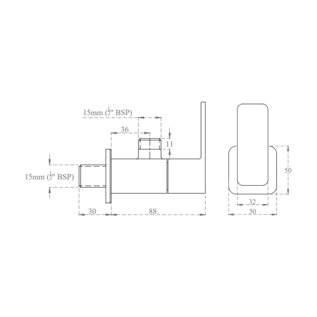 Cera Basin Area Angle Valve Ruby F1005201 - Chrome