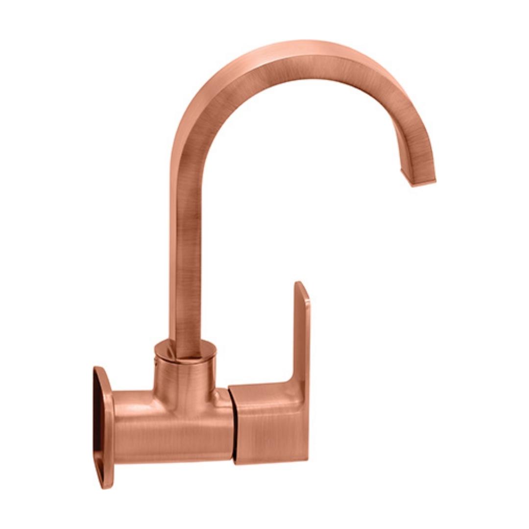 Lustre Wall Mounted Regular Kitchen Sink Tap Ruby F1005251AC with Swinging Spout in Antique Copper Finish
