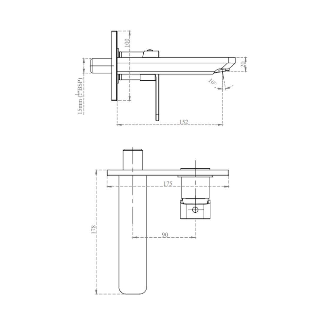 Cera Wall Mounted Basin Mixer Ruby F1005473 - Chrome