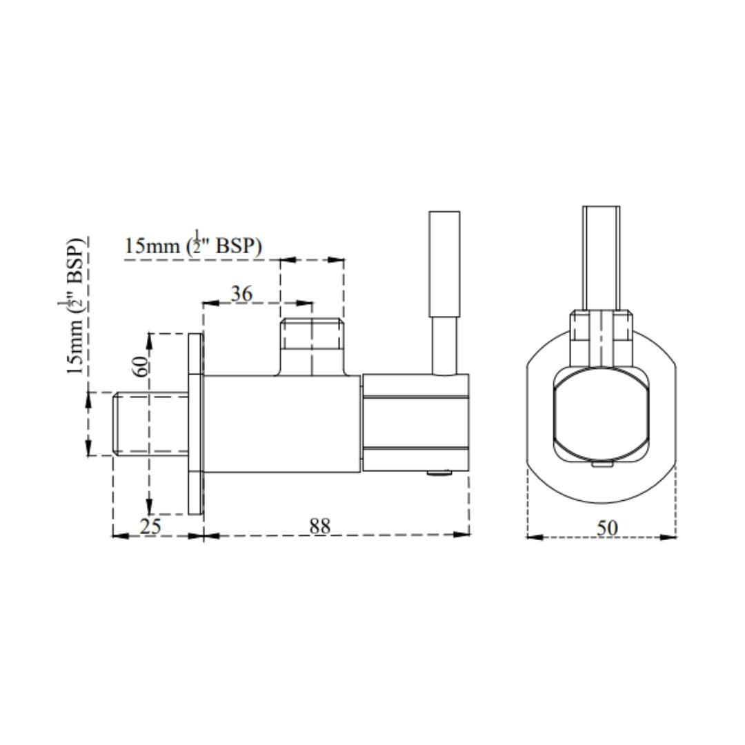 Cera Basin Area Angle Valve Gayle F1014201 - Chrome
