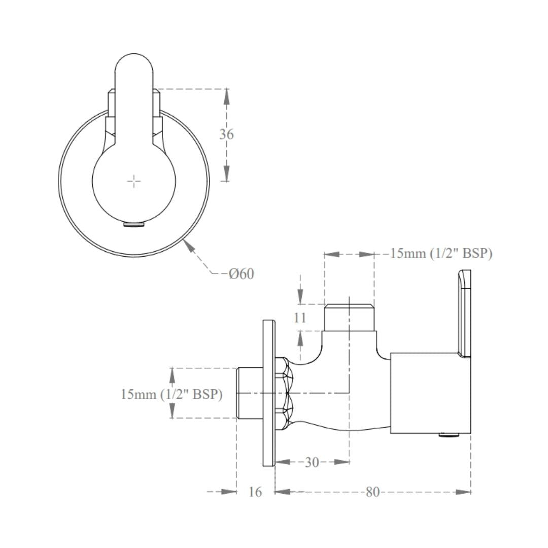 Cera Basin Area Angle Valve Victor F1015201 - Chrome